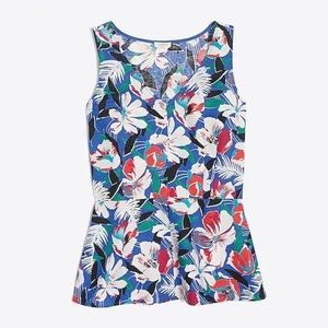 J. Crew Floral Cotton Linen Blend Peplum Top 14